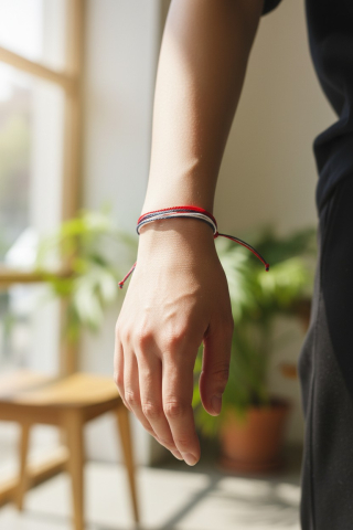 Brățară Reglabilă Handmade Din  Șnur Cerat  – „Primăvară Delicată” [2]