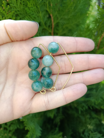 cercei handmade agat verde [3]