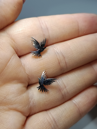 FEMEI - Cercei argintii pasăre din inox hipoalergenic „Aripile Dimineții"