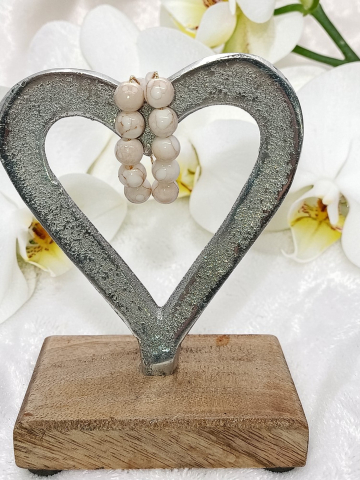 CERCEI VELVETLADY - Cercei Inox Aurii Și Argintii Hipoalergenici  – "Poveste in nuante de Bej"