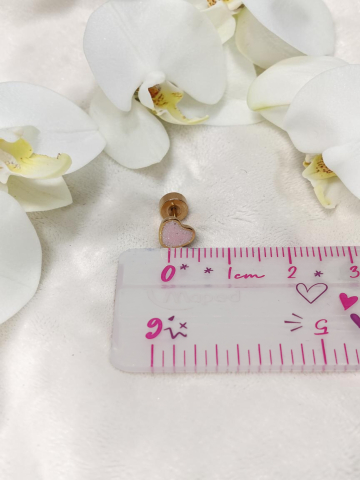 Cercei din inox 304 inimioare roz 5 mm – hipoalergenici - „Praf de Stele și Iubire” [2]