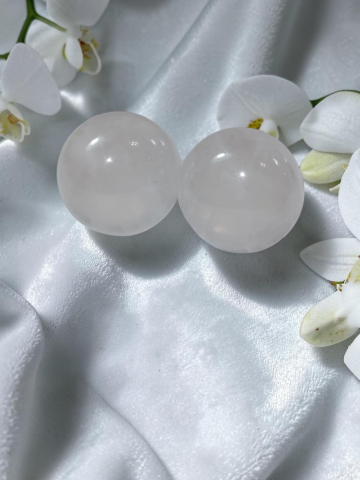 Cercei din Inox Argintiu cu Piatră Tip Cuarț Roz "Moon Blush" [1]