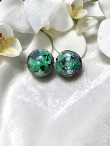 Cercei Din Inox Argintiu cu Piatră Tip Zoizit Verde,Handmade – „Roua Pădurii” [1]