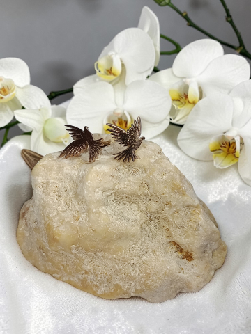 CERCEI VELVETTEENS - Cercei Aurii În Formă De  Pasăre "Aripile Aurorei" - Inox Hipoalergenic