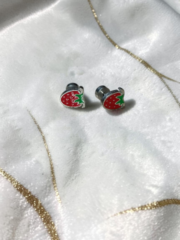 Cercei Din Inox Model Căpșună „Sweet Strawberry” [0]