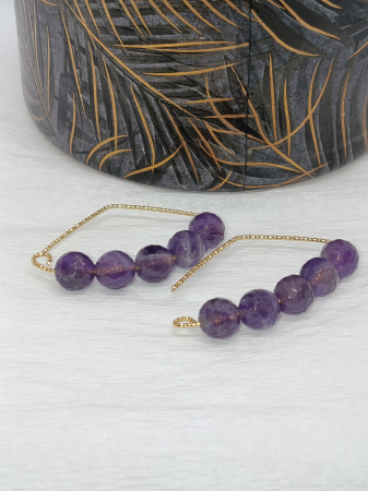 cercei handmade ametist fațetat - hipoalergenici"Misterul nopților de catifea" [3]