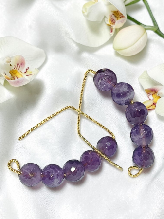 VELVET LADIES - cercei handmade ametist fațetat - hipoalergenici"Misterul nopților de catifea"