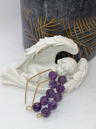 CERCEI PENTRU FEMEI - cercei handmade ametist fațetat - hipoalergenici"Misterul nopților de catifea"