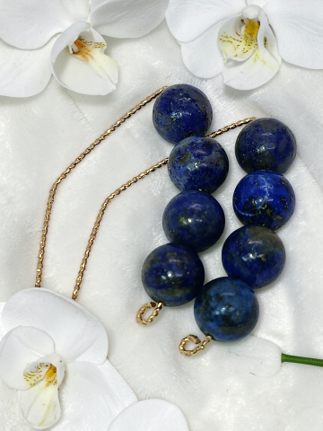 VELVET LADIES - Cercei Hipoalergenici Cu Pietre Tip Lapis Lazuli, "Royal Blue"