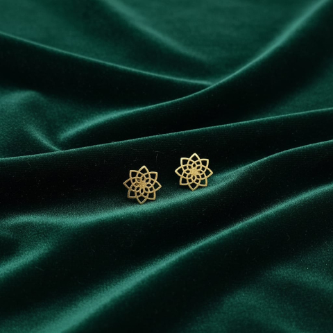 Cercei Inox Aurii Hipoalergenici – "Mandala Iubirii" [2]