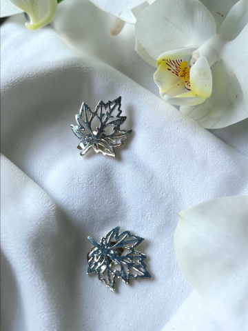 Cercei Inox Rezistenti „Frunză de Argint” [2]