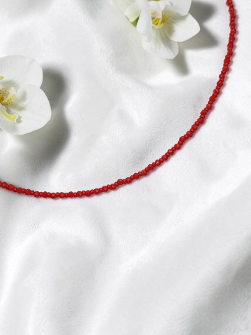 VELVET LADIES - Colier Choker cu Cristale Roșii – „Picături de Rubin”