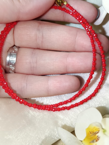 Colier Choker cu Cristale Roșii – „Picături de Rubin” [2]