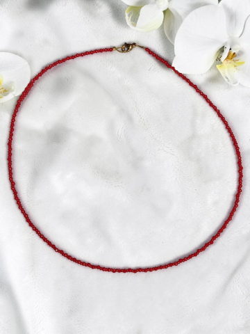 Colier Choker cu Cristale Roșii – „Picături de Rubin” [4]