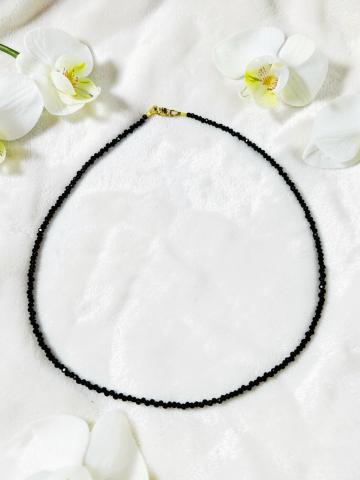 VELVET LADIES - Colier Choker Din Cristale Negre Fațetate – „Midnight Sparkle”, Elegant, Rezistent la Apă