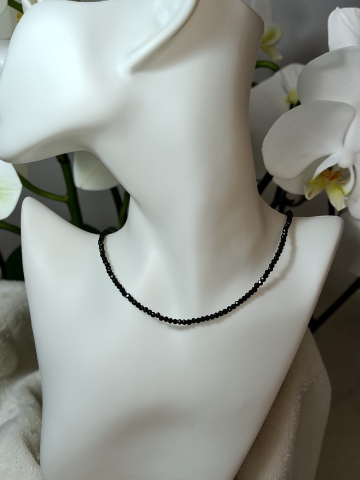 VELVET LADIES - Colier Choker Din Cristale Negre Fațetate – „Midnight Sparkle”, Elegant, Rezistent la Apă