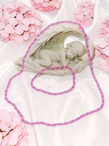 SETURI VELVETKIDS - Set Bijuterii Copii,Mărgele TOHO Si Miyuki -"Magie Roz BonBon"