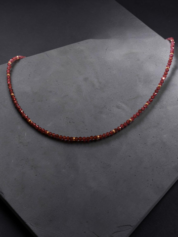 Set Bijuterii Dama: Colier Choker Cristale Tip Granat și Cercei Frunză Inox „Nostalgie de Toamnă” [3]