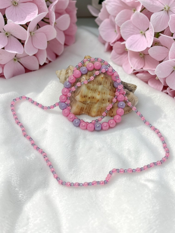 SETURI VELVETKIDS - Set  Bijuterii Copii – Mărgele Toho si Miyuki –"Pastel Bon Bon"