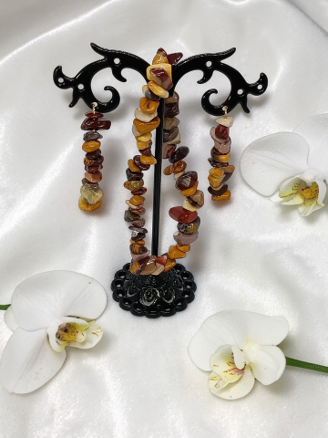 SETURI VELVETLADY - Set Hipoalergenic Piatră Mookait – Brățară Și Cercei  – „Armonia Toamnei”