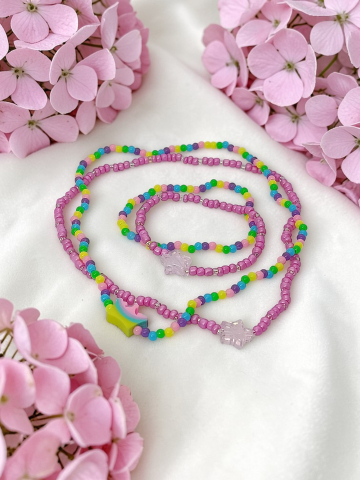 SETURI VELVETKIDS - Seturi Bijuterii Copii,Mărgele Colorate - "Magia Curcubeului & Stelelor"