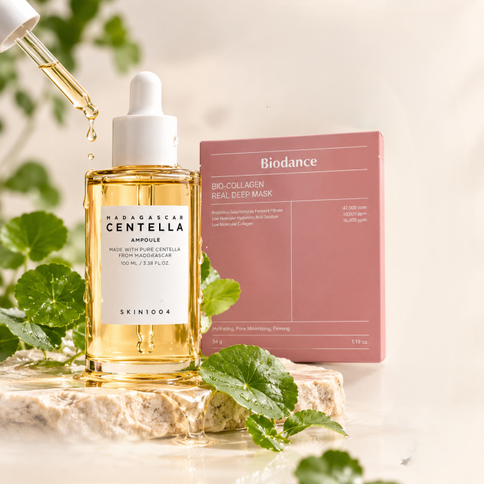 Set cosmetice coreene Skin1004 Centella Ampoule si Masca Biodance Colagen [2]
