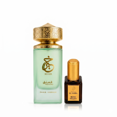 Parfumuri Originale - Khair Pistachio by Paris Corner parfum femei gurmand fistic + mini ulei prfum cadou