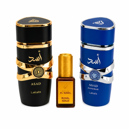 Seturi Cadou Parfumuri - Lattafa Asad & Lattafa Asad Zanzibar + CADOU Royal Gold
