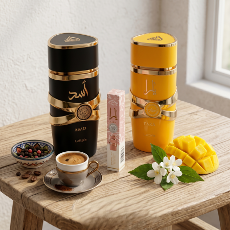 Lattafa Set Cuplu Parfumuri Asad 100ml + Yara Tous 100ml + Mini Parfum Cadou 35ml [1]