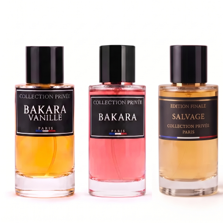 Parfumuri inspirate din Franța - Pachet Dama Collection Privée Bakara 50ml + Bakara Vanilie 50ml + Cadou 35ml - Vemora