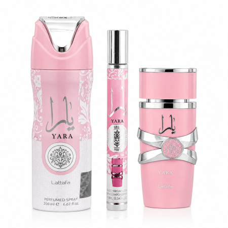 Seturi Cadou Parfumuri - Set Cadou Lattafa Yara pentru Femei Parfum Deodorant 200ml Mini Parfum