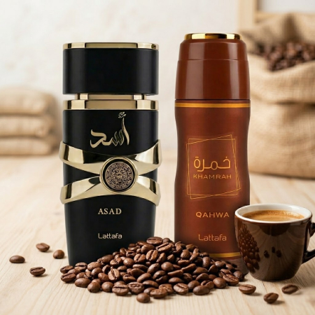 Set Lattafa Asad si Deodorant Khamrah Qahwa [1]