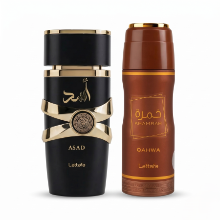 Seturi Cadou Parfumuri - Set Lattafa Asad si Deodorant Khamrah Qahwa