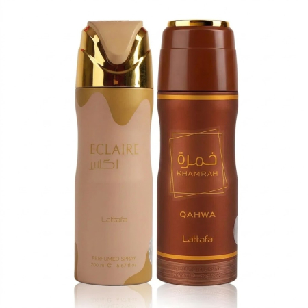 Seturi Cadou Parfumuri - Set Deodorant Lattafa Eclaire + Lattafa Khamrah Qahwa 200 ml