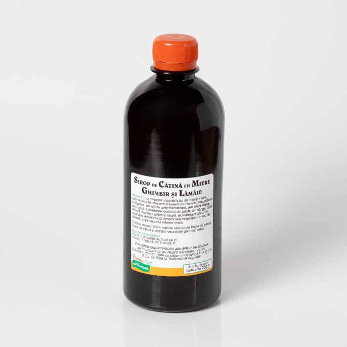 Sirop de cătină cu miere, ghimbir și lămâie – 500ml, imunostimulent natural, Verde de Apuseni [2]