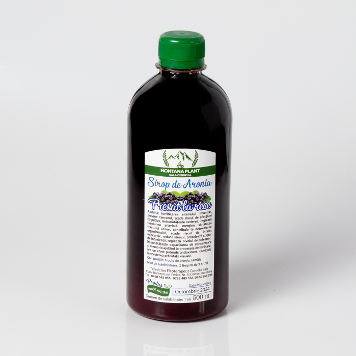 Sirop de aronia presat la rece – 500ml, antioxidant natural, produs artizanal Verde de Apuseni [2]