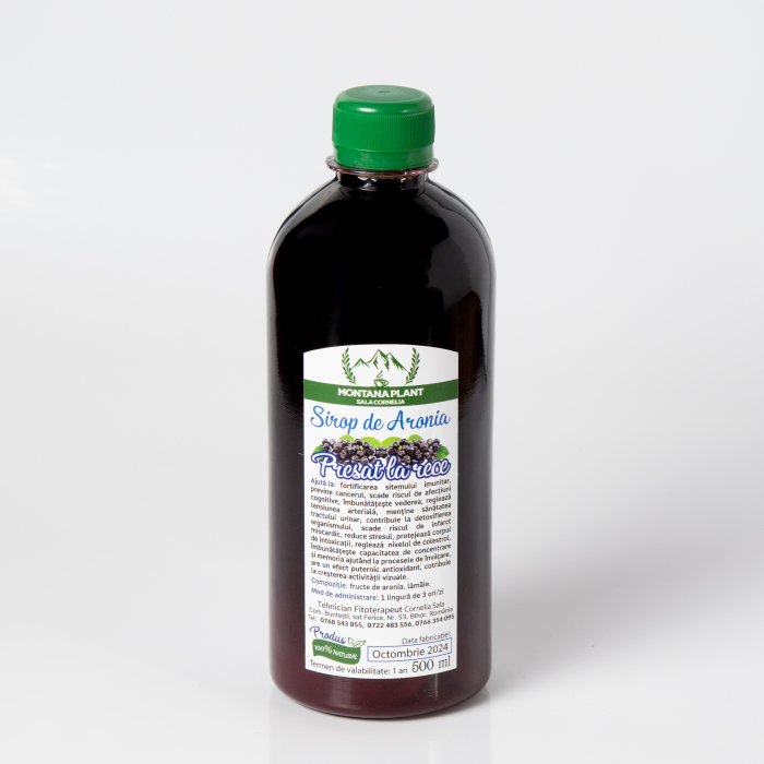 Sirop de aronia presat la rece – 500ml, antioxidant natural, produs artizanal Verde de Apuseni [1]