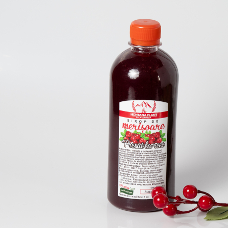 Sirop de merișoare presat la rece – 500ml, produs natural, Verde de Apuseni [1]