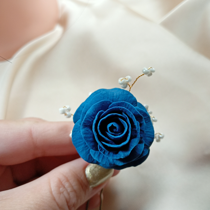 Ac de par cu trandafir albastru - UNICAT [2]