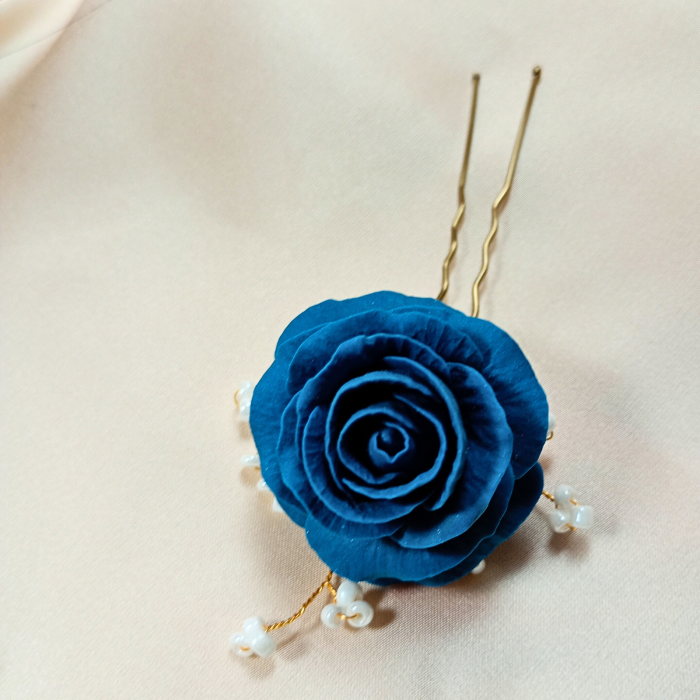 Ac de par cu trandafir albastru - UNICAT [3]