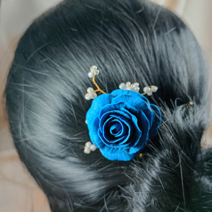 Ac de par cu trandafir albastru - UNICAT [4]