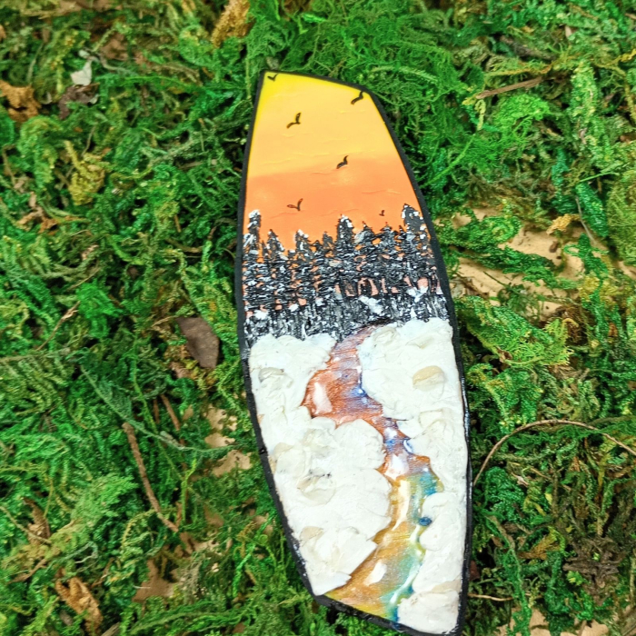 Brosa peisaj de iarna - artă purtabilă [4]