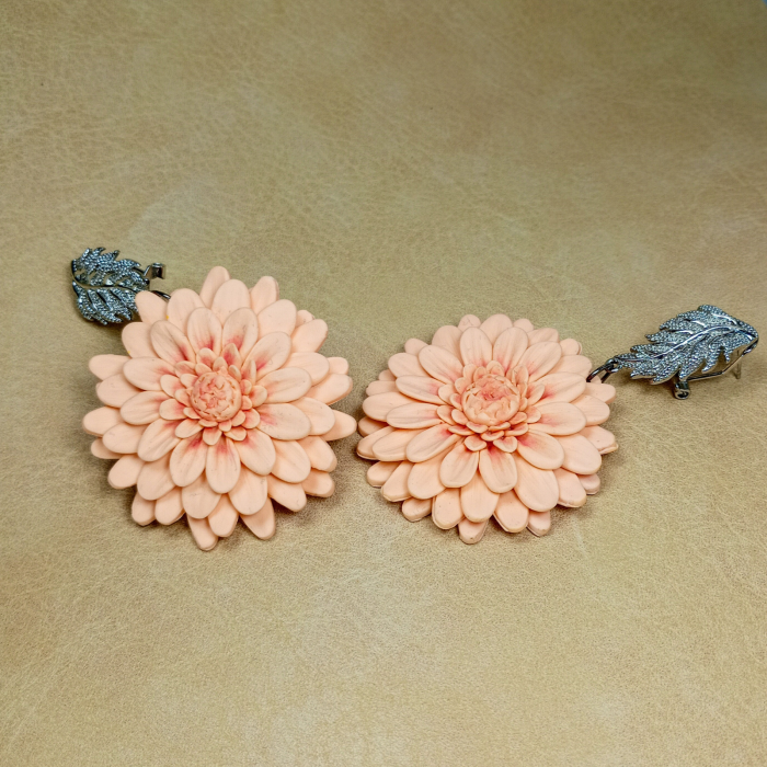 Cercei Crizanteme Peach [15]