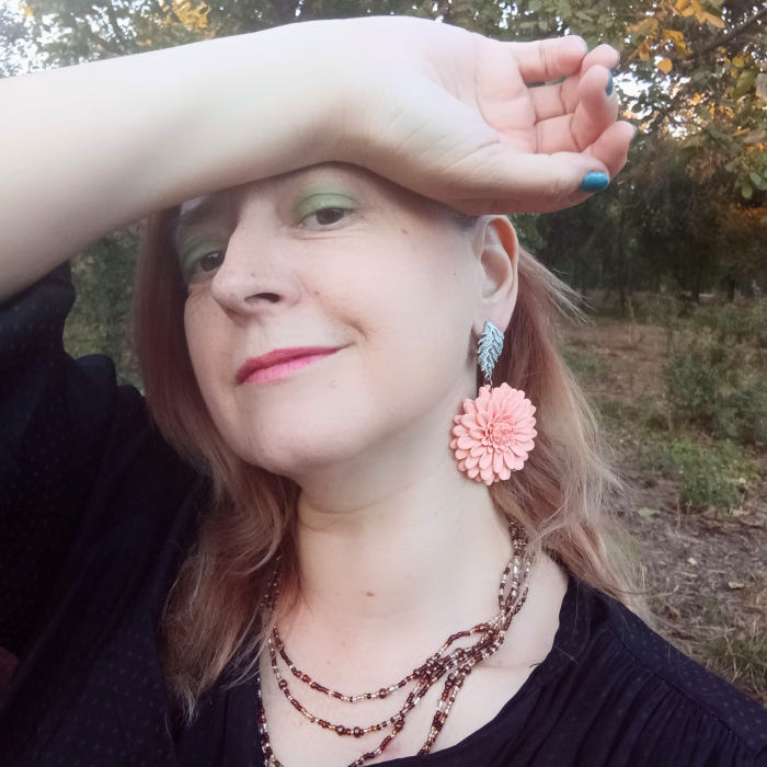 Cercei Crizanteme Peach [5]