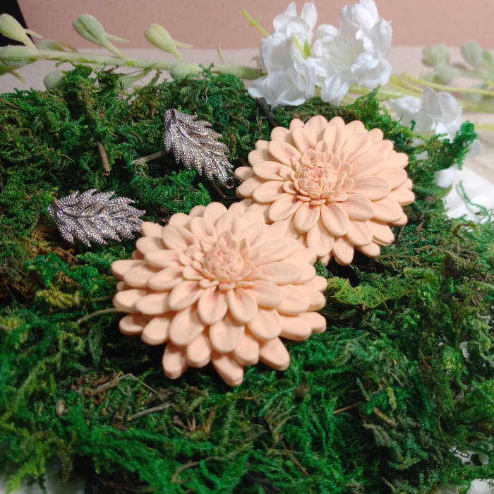 Cercei Crizanteme Peach [3]