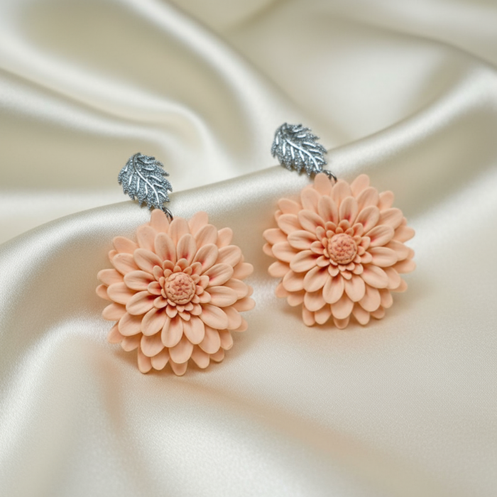 Cercei Crizanteme Peach [10]