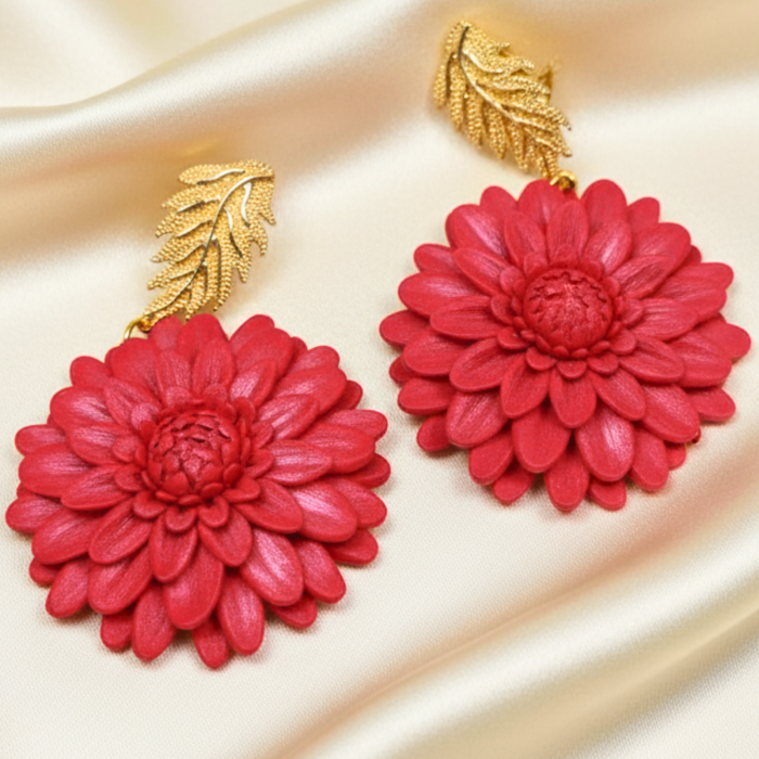 Cercei Crizanteme Roșii [2]