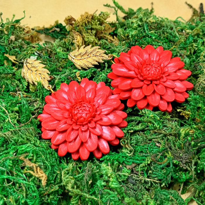 Cercei Crizanteme Roșii [4]