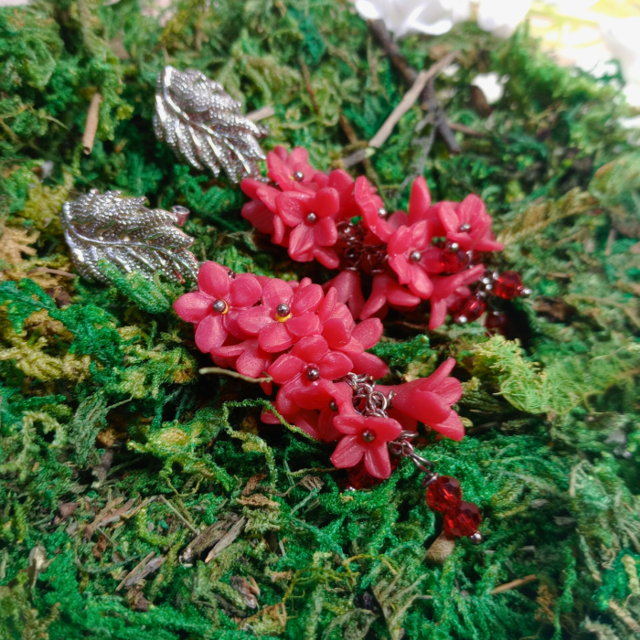 Cercei cu Flori Roz și Cristale [11]