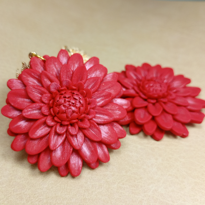 Cercei Crizanteme Roșii [14]